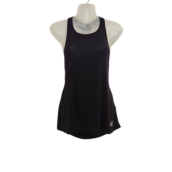 Abercrombie & Fitch T-Strap Open Back Athletic Tank Top Active Yoga Black Medium - Picture 1 of 9